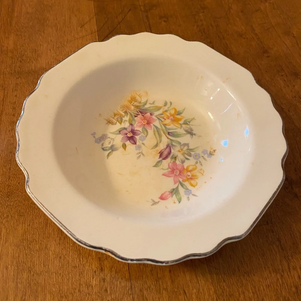 Vintage Lido W S George Canarystone Bowl Floral Made in USA